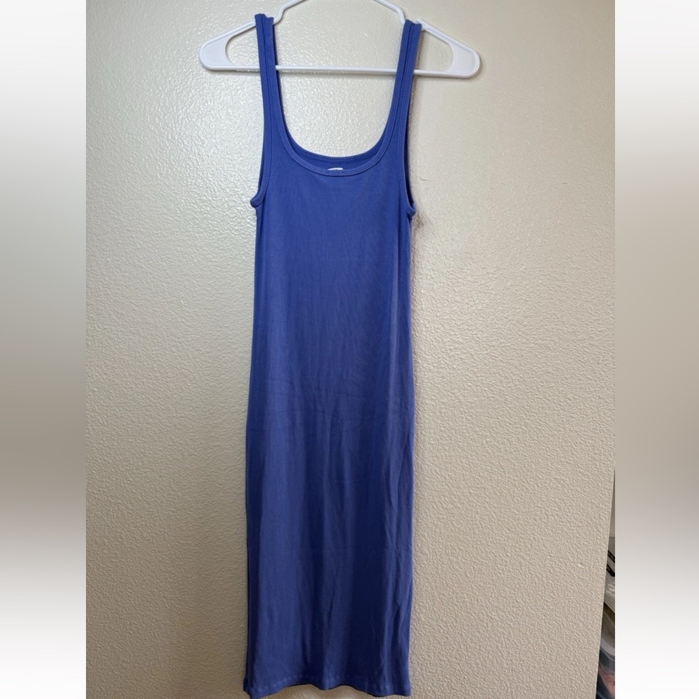 Aritzia Wilfred Free Ribbed Tank Midi Dress Women’s Size XS Blue/purple Bodycon